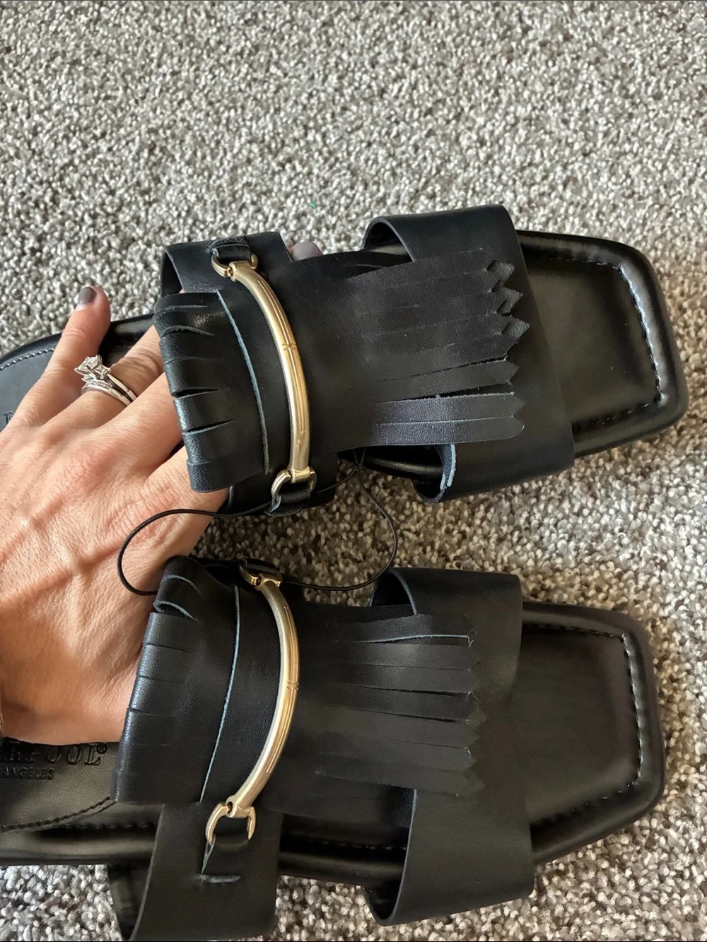 Liverpool black leather